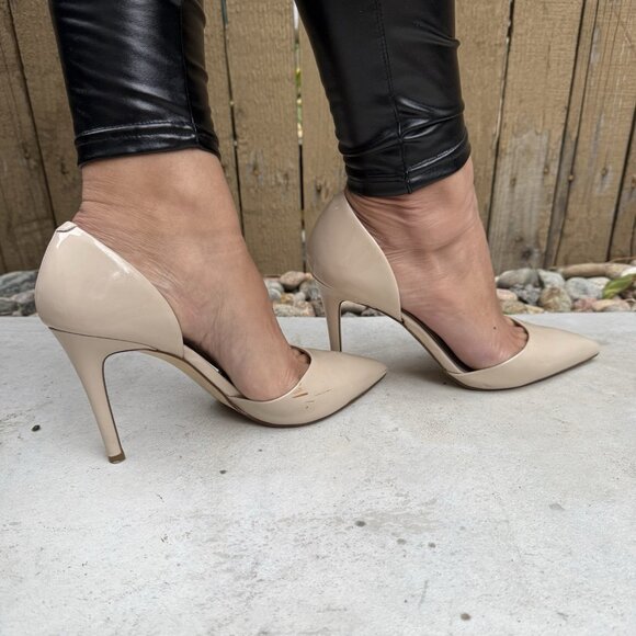 Aldo Beige Patent Leather DOrsay Pumps - Picture 7 of 16